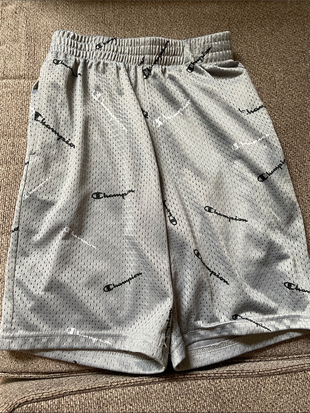 Champion Boy’s Gray Logo Mesh Shorts